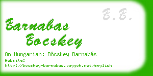barnabas bocskey business card